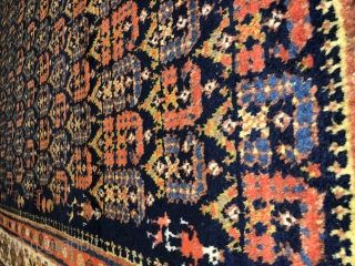 Malayer or good Hamadan 

long rug with nice  allover boteh design and some human figures .

perfect condition and washed  professionally.

335X142 cm .


available in London       