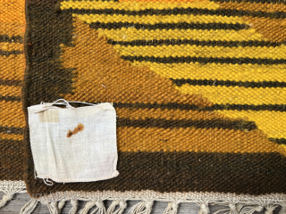 Polish artist rug from the 1970s. Wool on This vintage Polish folklore kilim wall hanging beautifully captures a traditional village scene with bold color blocks and stylized forms. In warm tones of  ...