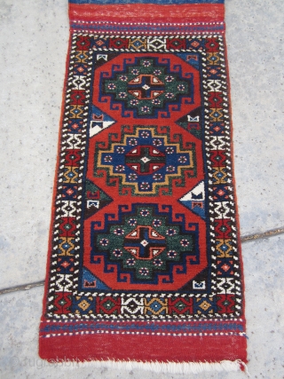 Late 20th Century Southwestern Yastik.  
Produced near the village of Cami, north Antalya mountain region.  All natural vegetable and root dyes. No wear or use.  Size: 78 inches long  ...