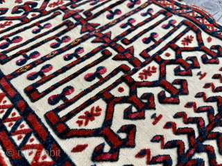 Very attractive Turkmen Tekke Tent band fragment ca.1850 in very good state of preservation. It comes from important German collection of Turkmen rugs. The weave is clean with no holes or repairs.
The  ...
