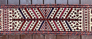 Very attractive Turkmen Tekke Tent band fragment ca.1850 in very good state of preservation. It comes from important German collection of Turkmen rugs. The weave is clean with no holes or repairs.
The  ...