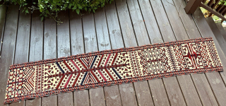 Very attractive Turkmen Tekke Tent band fragment ca.1850 in very good state of preservation. It comes from important German collection of Turkmen rugs. The weave is clean with no holes or repairs.
The  ...