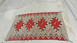 Nice 1920's Red Mesa Navajo Rug, 39"x54", Very Good Condition                       