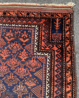 c.1900 BELOUCH Prayer Rug…..approx 3.3 x 4.2….nice old blues….checks drawn on U.S. banks preferred..
Thanks to RR for providing this site….
Ed Briggs……Questions??? please call 207 967 3357       