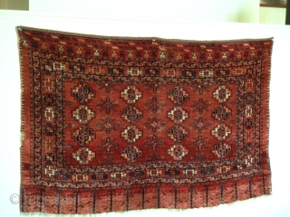 Turkoman Saryk 3.8x4.10 good condition 1860-80                           