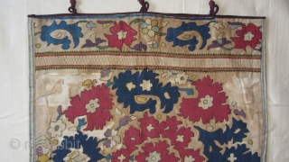 Antique 18C Algerian silk fragment shawl embroidered  cushion cover size 51cmx42cm.                     