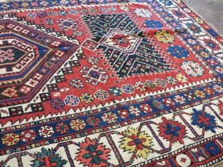 Antique Shirvan cm 260x117. As you can see the weaver changed the proportion of the border;). In very good condition.             