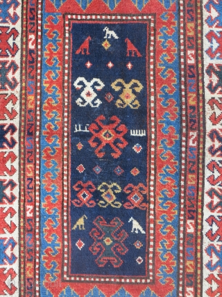 Kazak Borchalou end XIX century (1880 ca). cm 213x128. Very nice borders, lovely colors. Some old repair. In very good condition.            