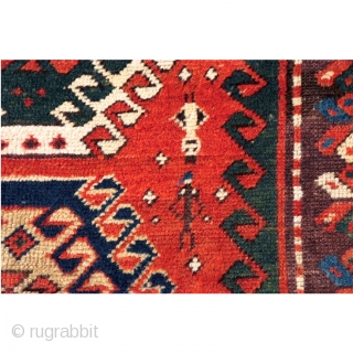 Antique Kazak with beautiful colors. Soft, clean and in very good condition. 232 x 154 (7.7" x 5")               