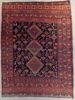 Afshar cm 170x123. Low pile but really nice and cheap!!! 1900 ca. Irregoular.                    