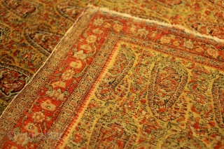 Antique Senneh cm 114x107. Rare size & beautiful colors. Professionally washed. Extra fine  knotted.                  