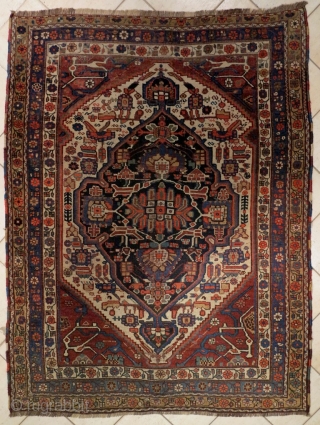 Qashqai, Gashgay, Kashqay. Some areas wear but still handsome. A little hole near the corner. wool on wool. cm 190x146.             