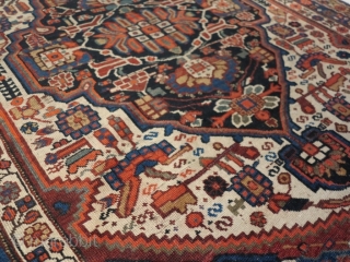 Qashqai, Gashgay, Kashqay. Some areas wear but still handsome. A little hole near the corner. wool on wool. cm 190x146.             