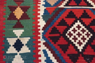 Amazing Antique Shirvan Kilim. Wonderful graphic design. cm 320x177/ 10,6"x5,9". need some little repair. Great piece. Top colors. for other images please ask          