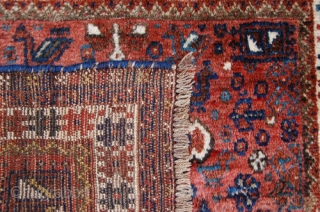 Full pile Little kashkay, 1900 ca. cm 80x66
soft, wool on wool
very good, full pile, original selvedges complete and intact, top ending complete and secured, 

bottom ending very slight loss and secured  