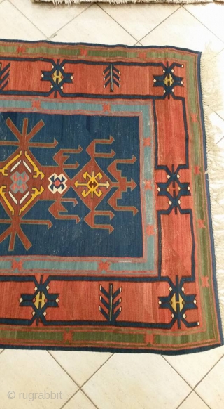 Avar Daghestan Kilim early XX century. size is cm 290x143 / 9,6"x4,8"
Chemical yellow but also nice other colors. Good condition and good collectible piece. affordable!
        