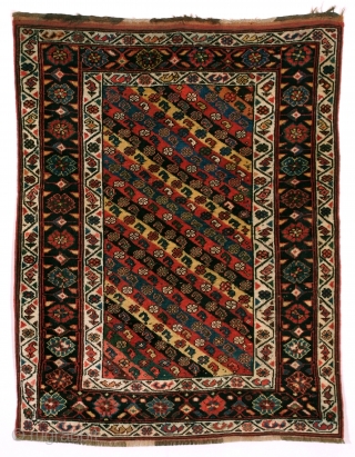 Early XX cent. Kurd striped carpet in very good condition, don't need any work. Good colors. good size. cm 139x112. Ship  worldwide          