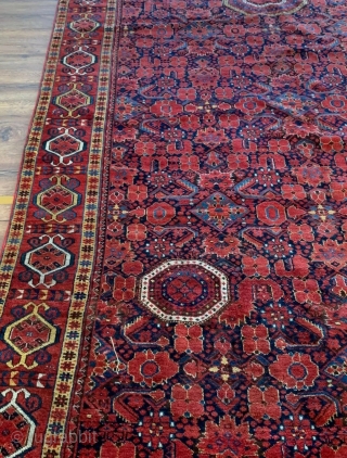 
Magnificent example of Beshir main carpet from the 19th to early 20th century.

Vivid colors and very elegant. Professionally washed.

Large format, rare and in excellent general condition.

For other images, please do not hesitate  ...