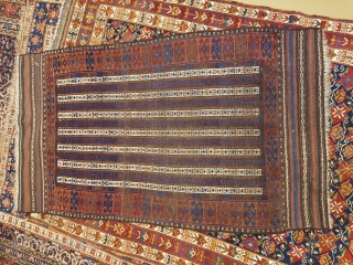 Unusual striped Baluch. Worn areas. very interesting piece.cm 170x100ca                        