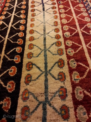 Old Gabbeh, 1930 ca. lovely colours. wool on wool, size cm 220x126. very good condition.                  
