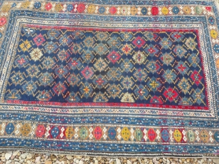 Caucasian Kuba/Derband small rug size: 4'.11" x 3'.10". In spite of the bright dyes used, the colour combination is very successful and rather cheerful. Condition is good.      