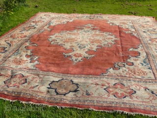 Sultanabad Ziegler, great looking carpet and good size: 14'.4" x 12'.8". Condition, there are a couple of areas of wear and bit of tidying needed, otherwise good original antique piece.   