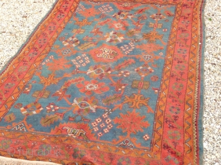 

Pair of attractive old Ushak small carpets. Condition, one carpet has had slightly more use, is a little more faded and has loses to the ends, but both are generally good. Size:  ...