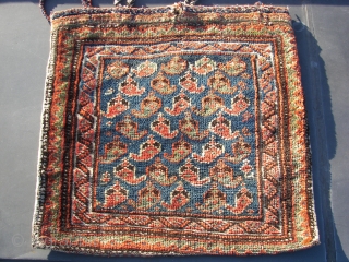 South Persian Tribal, ( Sirjan, Afshar/Bachtiar )Single Khorjin/Bag 65 x 55 cm.  Around 1900, wool/cotton. Good overall condition. Nat col. Needs a bath. Listening ; "Missy Elliott - The Rain [Supa  ...