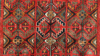 Origin Unknown. bagface, wool on wool, ca; 66 x 57 cm. Afghan ? Beluch ? Turkman, ?etc.
Listening : Imagination " Just an Illusion." 40,oo euro ex transportcosts.