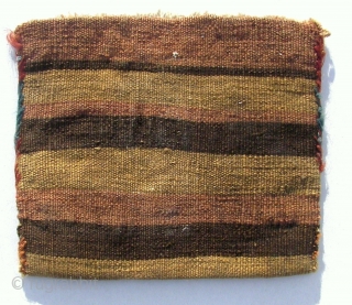Tobre, Shasavan .Wool on wool and cotton.  Old. Fine wefts. Small. 25 x 17 cm.                 