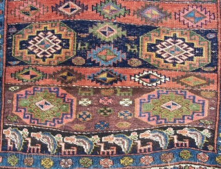 A  Kurdish  village ( not county ) , all woolen  and  all natural coloured , with long necked  beasts  infested rug.( ca 310 x 135 cm.  ...