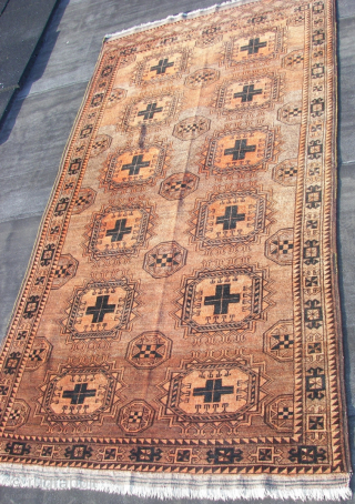Afghan, Beluch ? Not sure . Wool on wool Very fine/soft wool. Good condition. Nice composition. Ca. 225 cm. x 125 cm. Listening ; ...