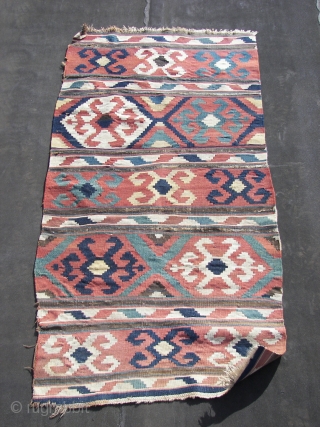 Shasavan, kilim,  wool on wool.  Ca, 202 cm. x 101 cm.                    