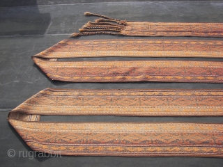 Afghan - Turkoman tentband ca. 1465 cm. x 26 cm. Wool on wool . Kilim flatweave, old.                
