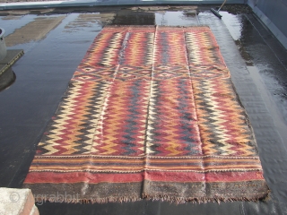 Maimana Uzbek  Kelim,  North east Afghanistan .End of the 19thC. Wool on wool 355 x 179 cm. Made with  much love and care. Cleaned and washed . Natural colors.  ...