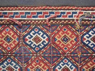 Kordi, an all natural coloured ,all woolen Kurdish Sumack from Quchan / Gudjan ,measuring a healty ,  215 cm x 370 cm. Cleaned,and washed, 1st.half 20.Ct. In very good overall condition.See  ...