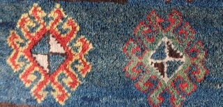 Full, thick piled, all woolen  Caucasian, ca; 245 cm x 140 cm. 
cleaned. In  good overall condition.              