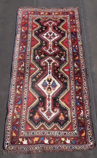 Chahar Mahal Province, Saman town rug ca; first half 20th. Cent.  ,wool on wool, ca; 260 cm x 140 cm .Good colors, some rough resto s  in one guardborder (  ...