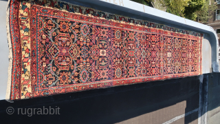 320 . cm x 109. cm ( Ca.)  Wool on cotton ( some blue wefts.) . Listening ; Stan Getz quintet ; Summertime.         