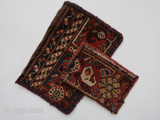 Two fragmented bags,  32 cm . x 20 cm .     22 cm . x 14 cm .   front face and back side     ...