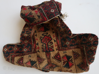 Large storage bag   fragmented . Ca ;  80 cm. x 60 cm.  Thick piled  . Saryk ? Turkman.          