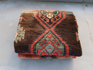  Kazak Shahsavan ? ( Caucasian . ) .Wool on wool,large, old/antique. ca, 138 cm x 242 cm. Three large hooked medallions in the central field.  Origin  Auctionhouse in Germany.  ...