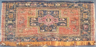 Rare Persian " Heriz " Bag Panel .Probably from the the village of Afshar in  Meyaneh County, East Azerbaijan Province, Iran . No restorations.  110 cm. x 51 cm. Wool  ...
