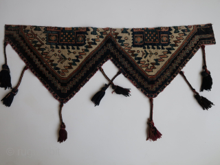 Afshar Kerman / Kirman ( Beluch.) fragments. ( Purple wefts.) "Smuckbehang ". Ca : 100 cm x 49.cm. Some great blues.            