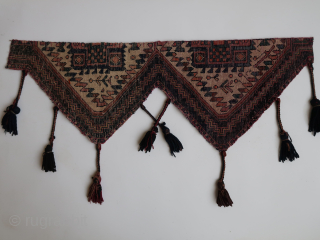 Afshar Kerman / Kirman ( Beluch.) fragments. ( Purple wefts.) "Smuckbehang ". Ca : 100 cm x 49.cm. Some great blues.            