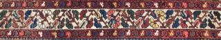 Bachtiar . Old  . ca. 195 cm. x 136 cm.  Wool on cotton.  5 cm. From top and bottom guard border missing.  Backside stitched with cotton band.   ...
