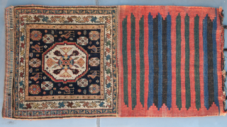 Single Khorjin , Khamseh Afshar ( Hybrid ?) khorjin . Great dark blues. First quarter 20th. Cent. closed, ca: 60 x 60 cm. ( opened ca: 60 ...
