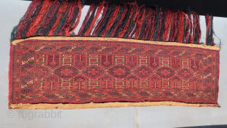 Torba Kejebe, front, Saryk / Tekke, very fine weave/knotting . ( See also : Heinz Hegenbart .) .Great depth in colors, foldable. etc. ca : 40 ( 80) x 130 cm. ...