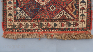Kurdish /Shahsevan / Ca; 68 x 51 cm. ( ca 27 inch x 20 inch.) Afshar hybrid.. Khorjin front single, kelimweave top end. ,Meaty pile, little dusty, no holes, etc. ...