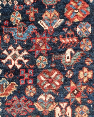 South persian tribal, wool on wool, some goathair, cleaned,good colors, washed, full piled, and ca 162 cm x 198 cm.
Afshar region ? , Two medallions and a pleasant crowded field with all  ...